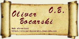 Oliver Bočarski vizit kartica